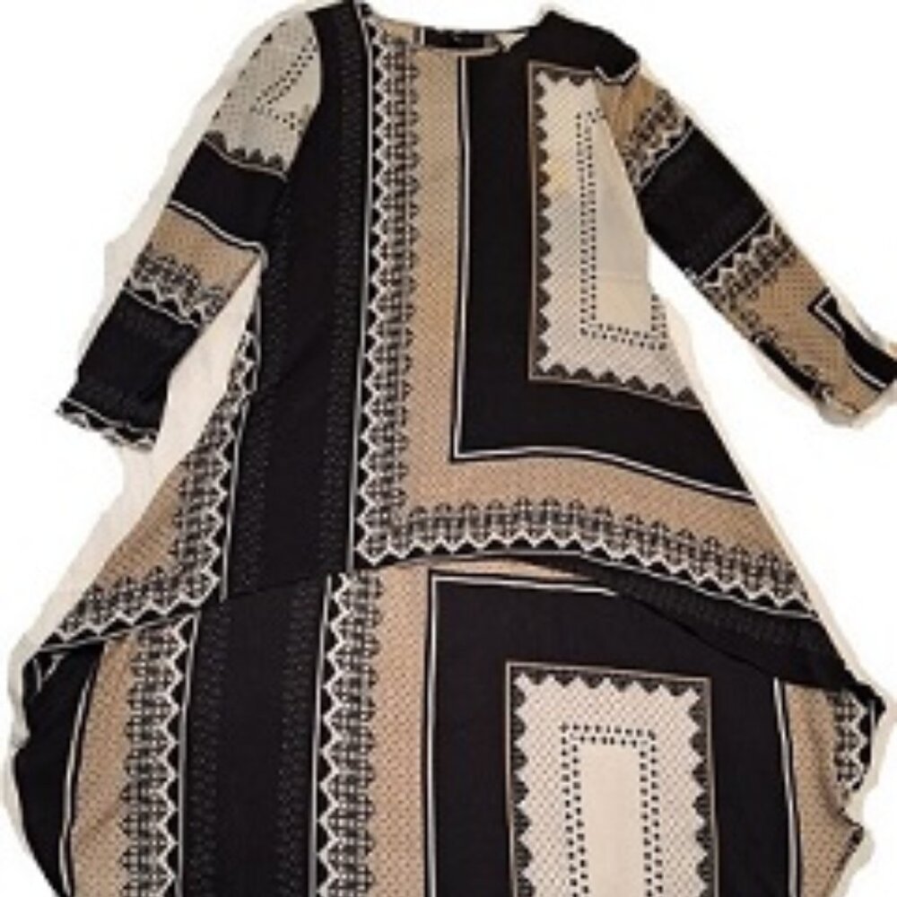 Long-Sleeved Dress, size Medium w/Hi-Lo hemline from Classic Fashion Collection.